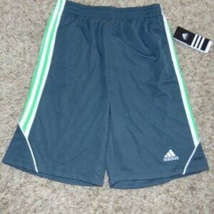 Boys Basketball Shorts 14/16 Elastic Waist Drawstring Gray Side Striped Athletic